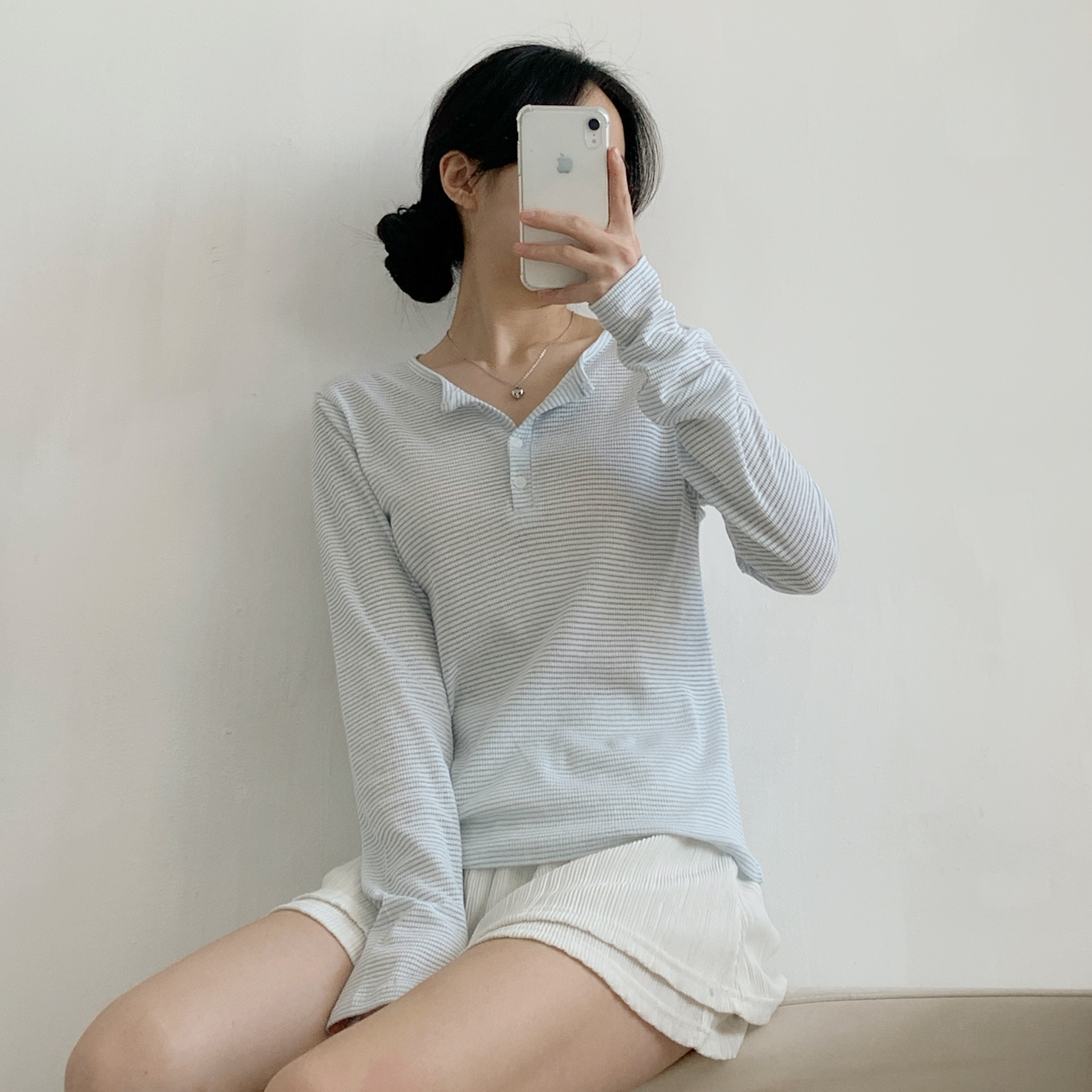 ハーフボタンボーダーリブTシャツ | 詳細画像7