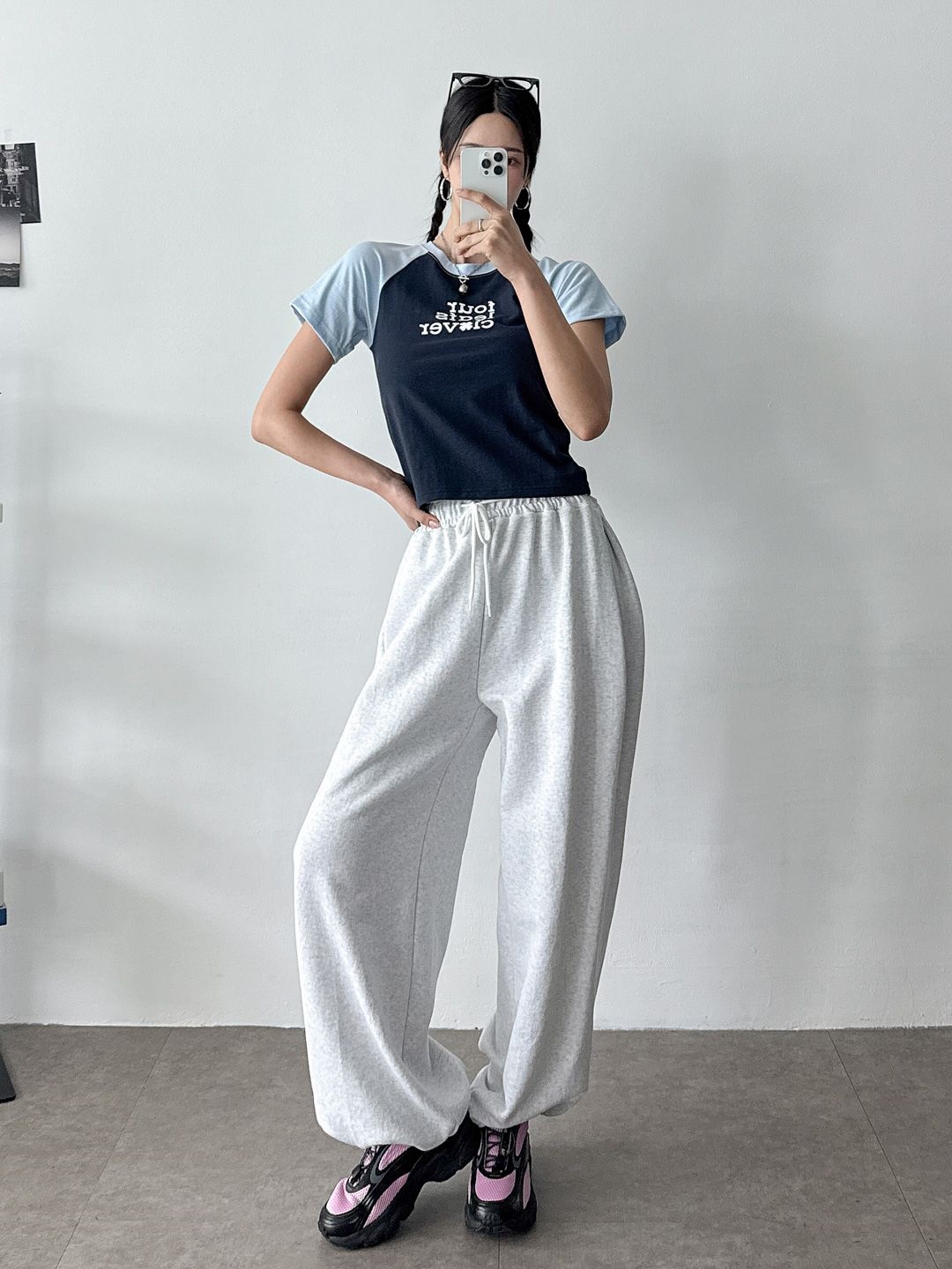 クローバーレタリング配色ラグラン半袖Tシャツ | 詳細画像7