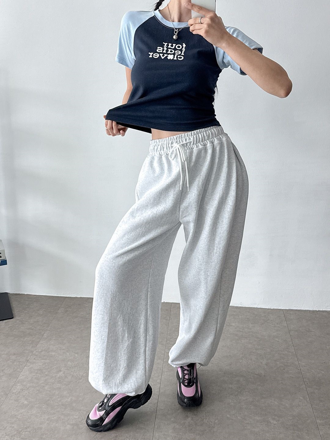 クローバーレタリング配色ラグラン半袖Tシャツ | 詳細画像9