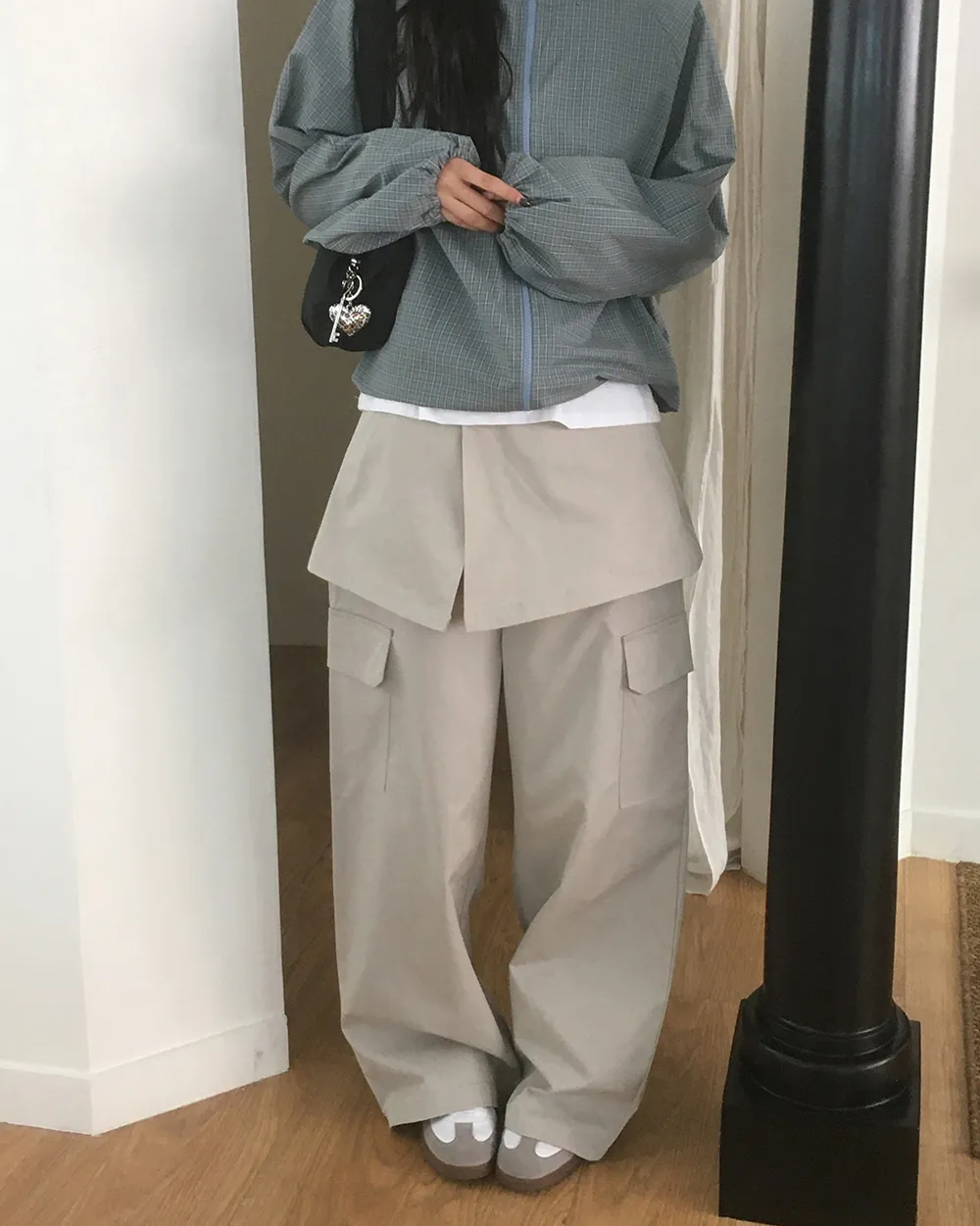 レイヤードスカート付ワイドカーゴパンツ | WONDERWONDER | 詳細画像1