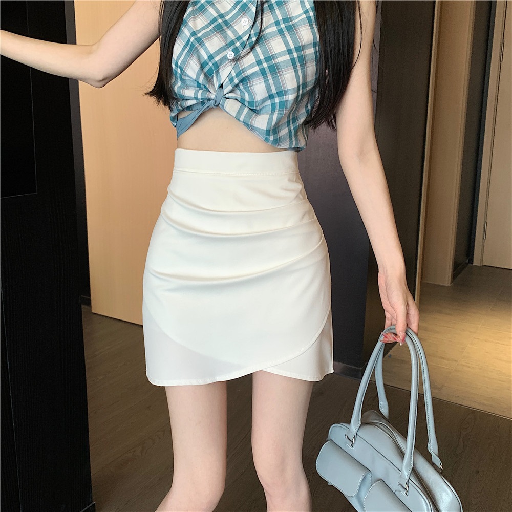 パンツ裏地ラップ調タックミニスカート | 詳細画像3