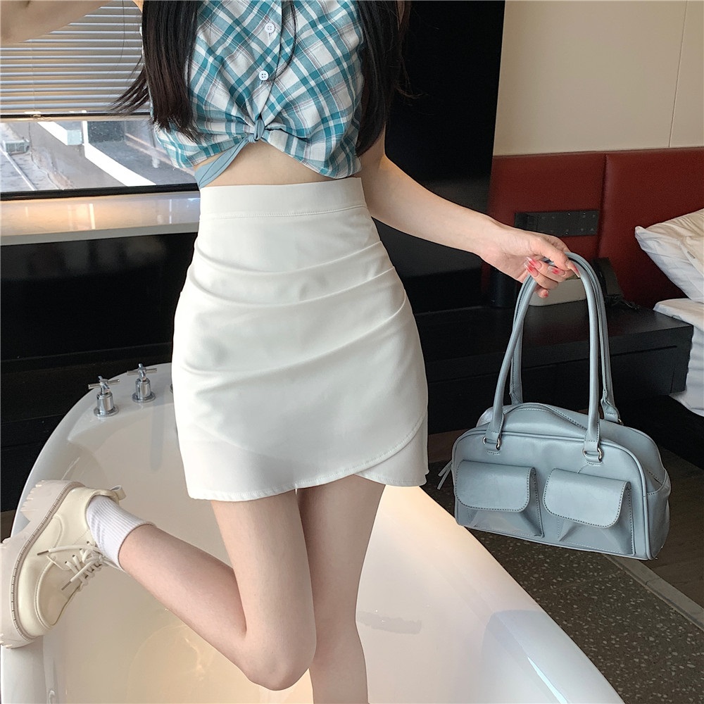 パンツ裏地ラップ調タックミニスカート | 詳細画像5