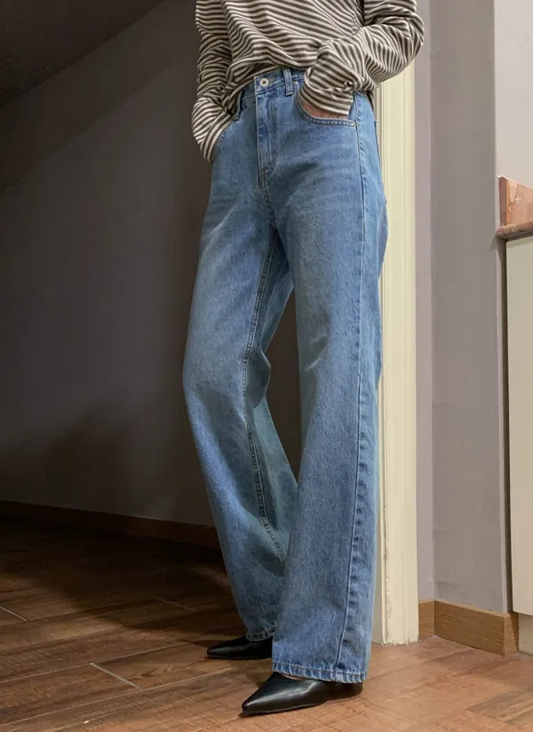ブルーストレートデニムパンツ | crushj | 詳細画像1
