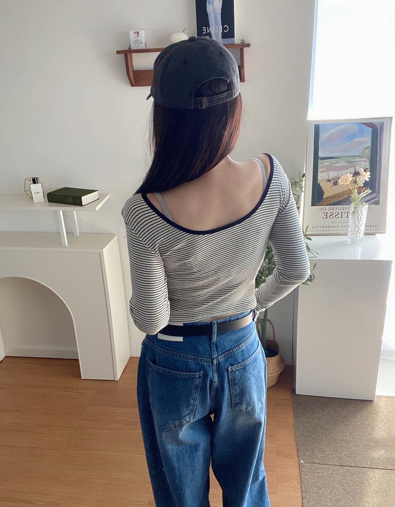2WAY配色ボーダースリムTシャツ | 詳細画像7