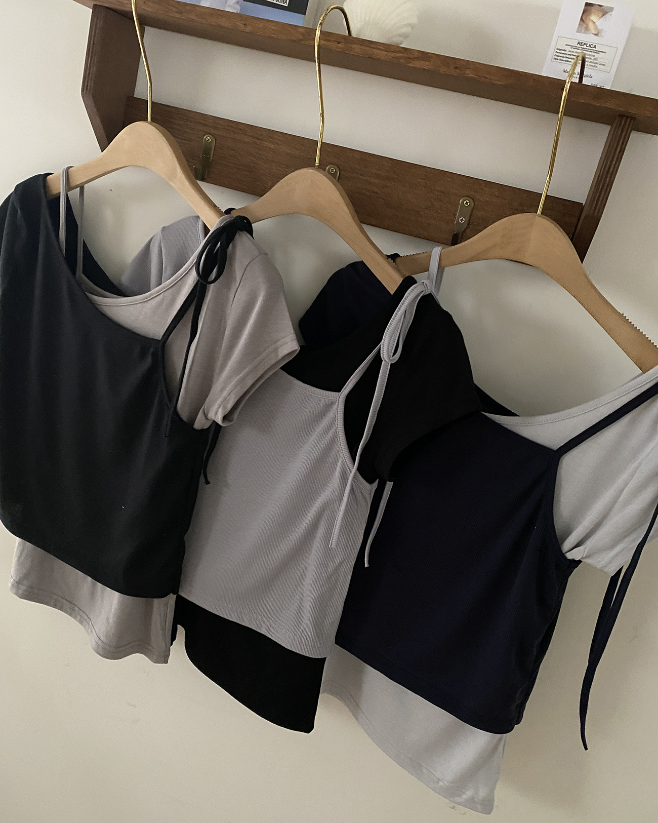配色リボンアシメレイヤード半袖Tシャツ | 詳細画像15