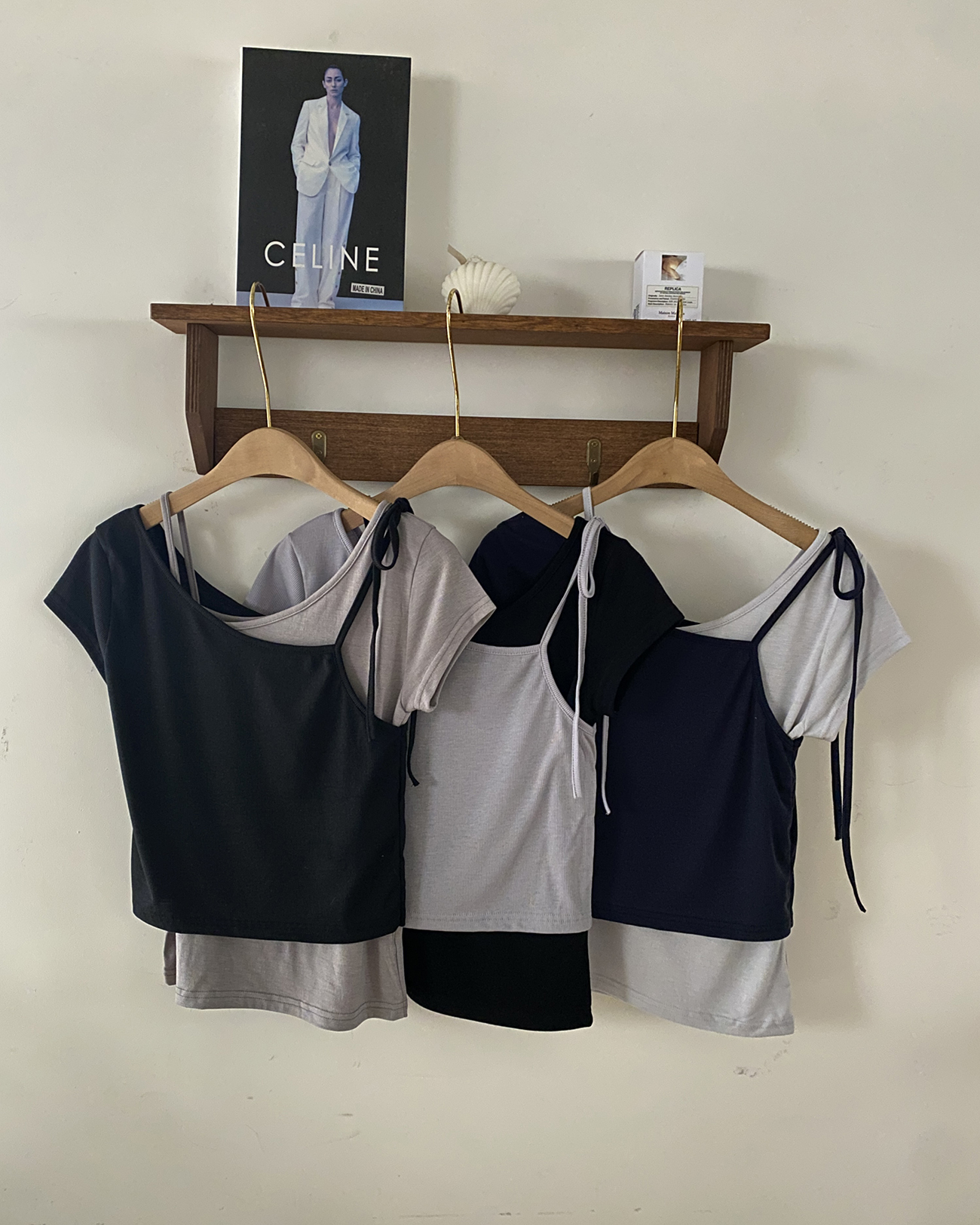 配色リボンアシメレイヤード半袖Tシャツ | 詳細画像16