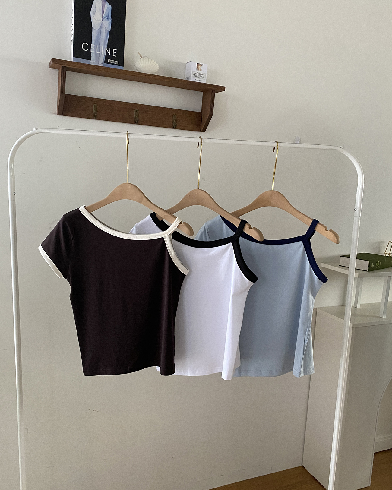 ワンショルダー配色半袖Tシャツ | 詳細画像20