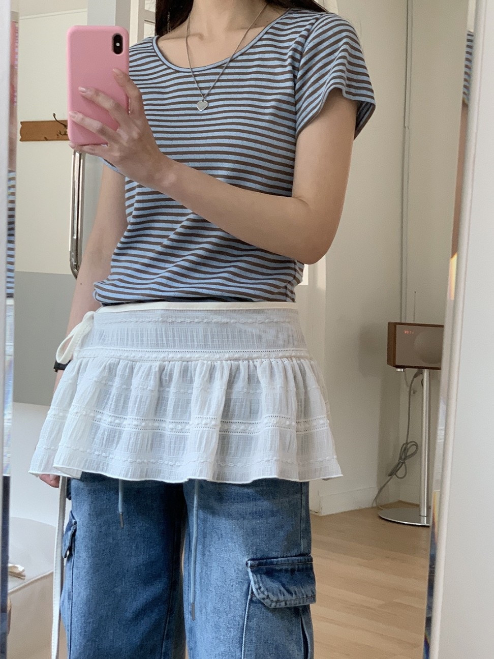 パンチング配色ボーダー半袖Tシャツ | 詳細画像2
