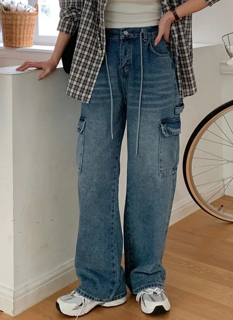 ドローストリングカーゴデニムパンツ | 詳細画像1