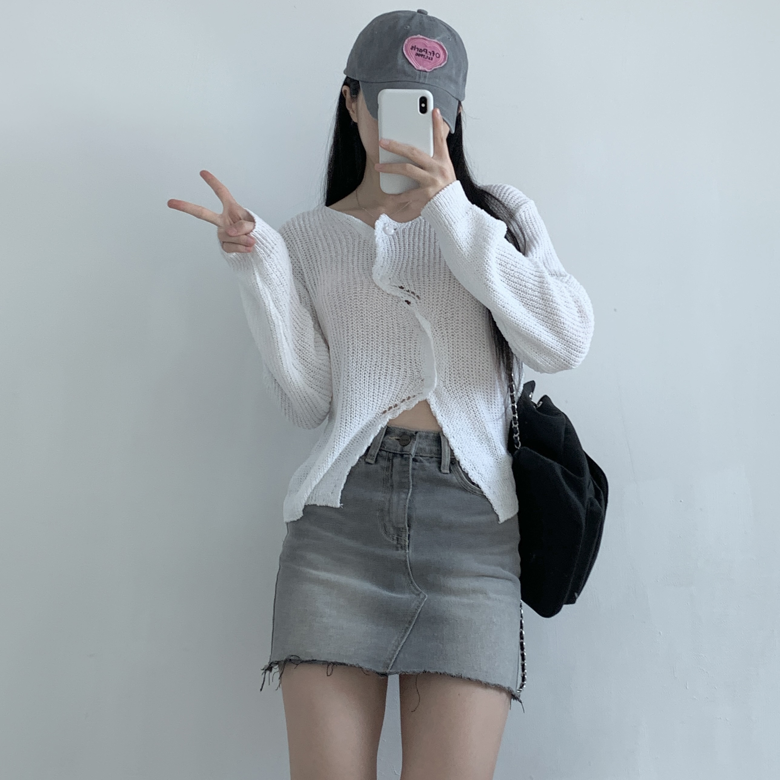 アンバランスボタンミドルゲージカーディガン | 詳細画像8