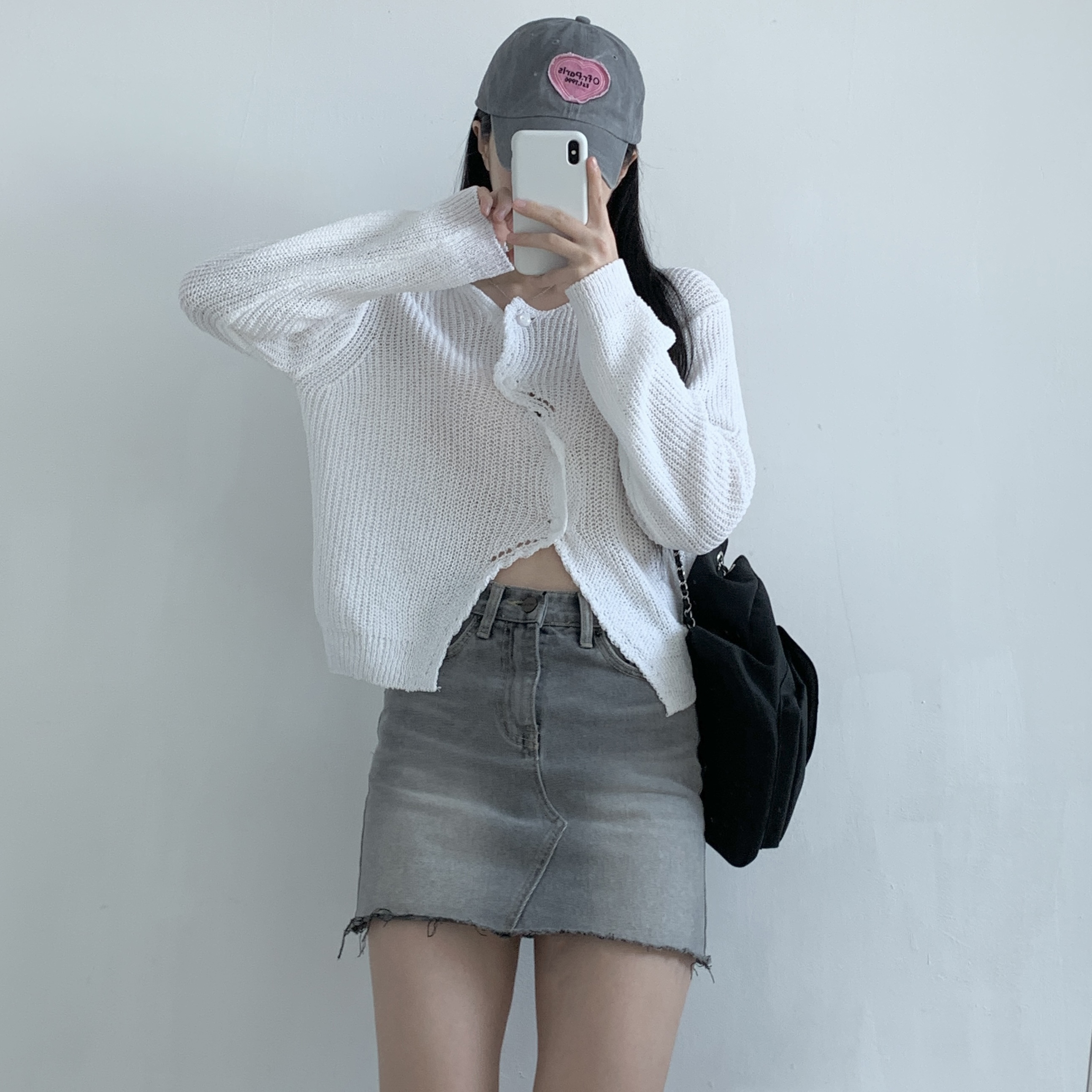 アンバランスボタンミドルゲージカーディガン | 詳細画像9