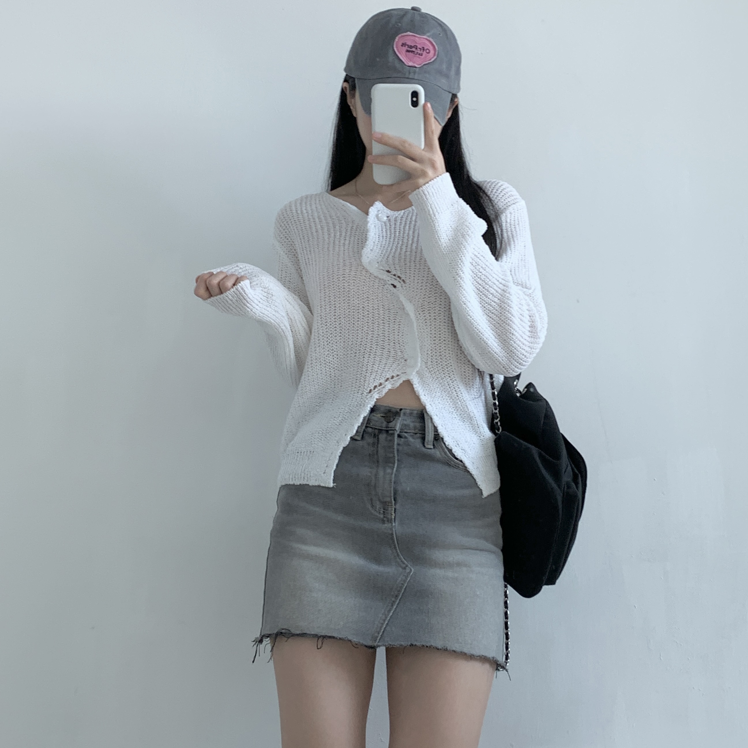 アンバランスボタンミドルゲージカーディガン | 詳細画像11