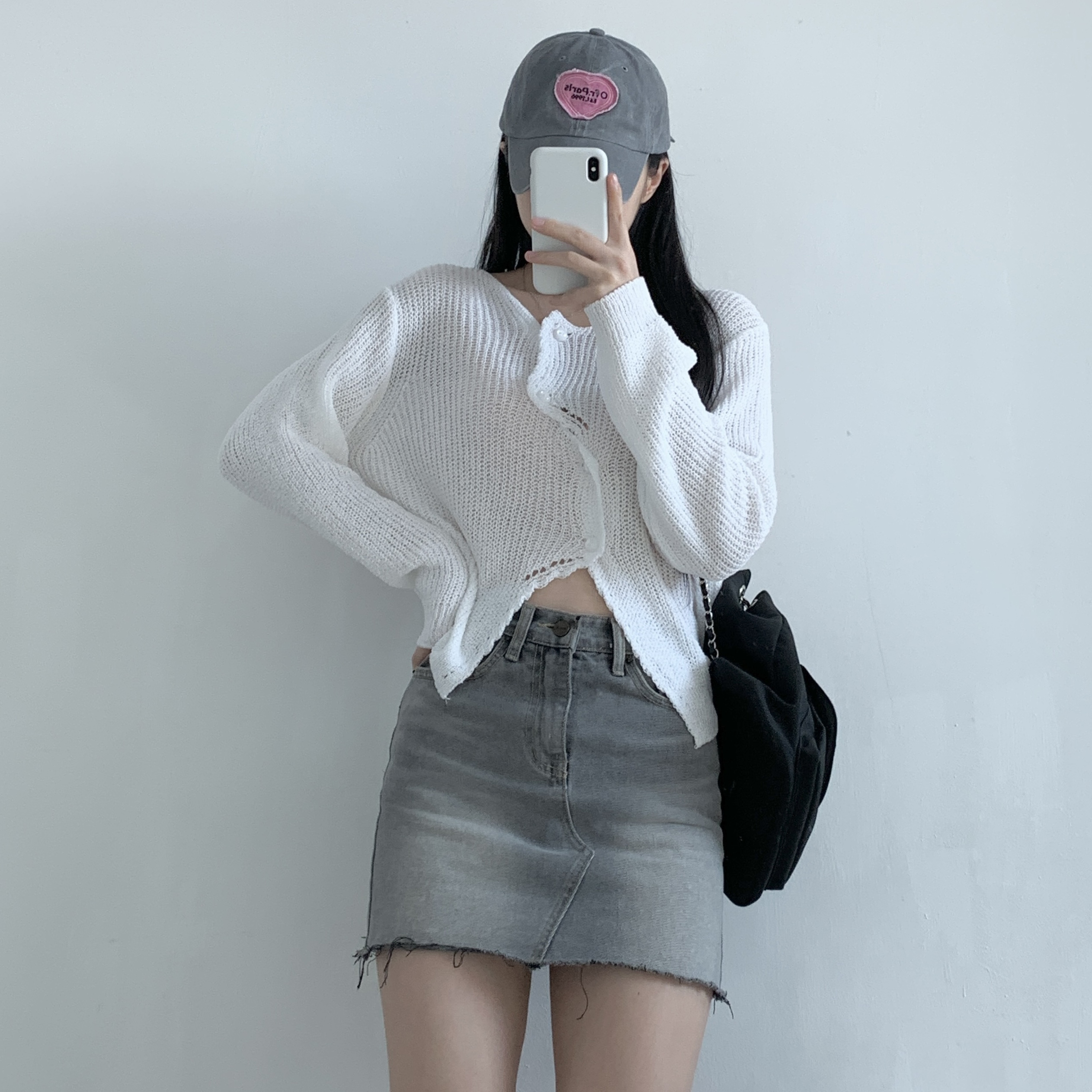 アンバランスボタンミドルゲージカーディガン | 詳細画像13