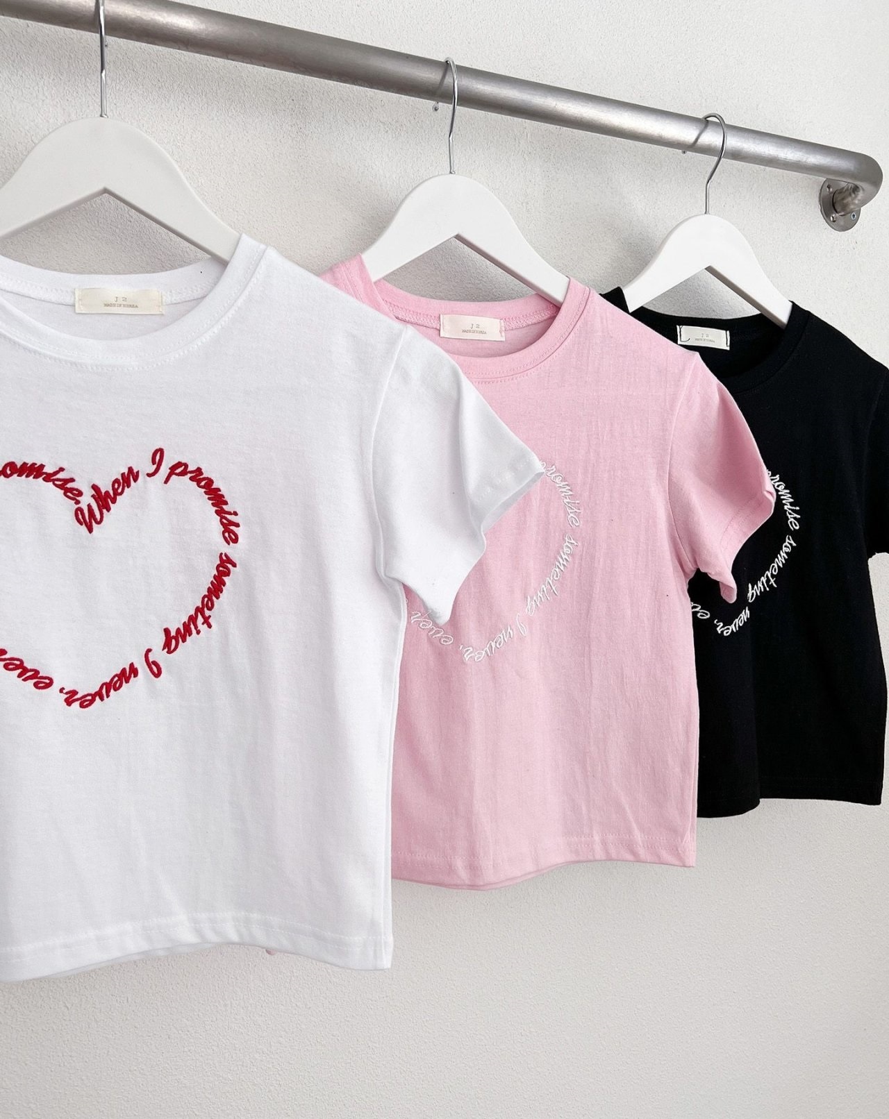 ハート刺繍レタリングクロップド半袖Tシャツ | 詳細画像10