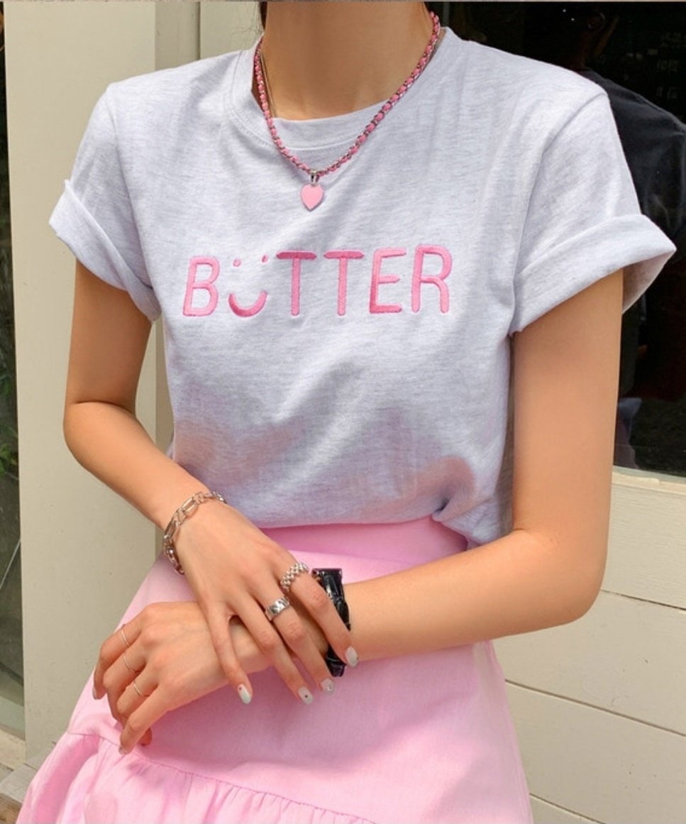 BUTTERスマイル刺繍クロップド半袖Tシャツ | 詳細画像3