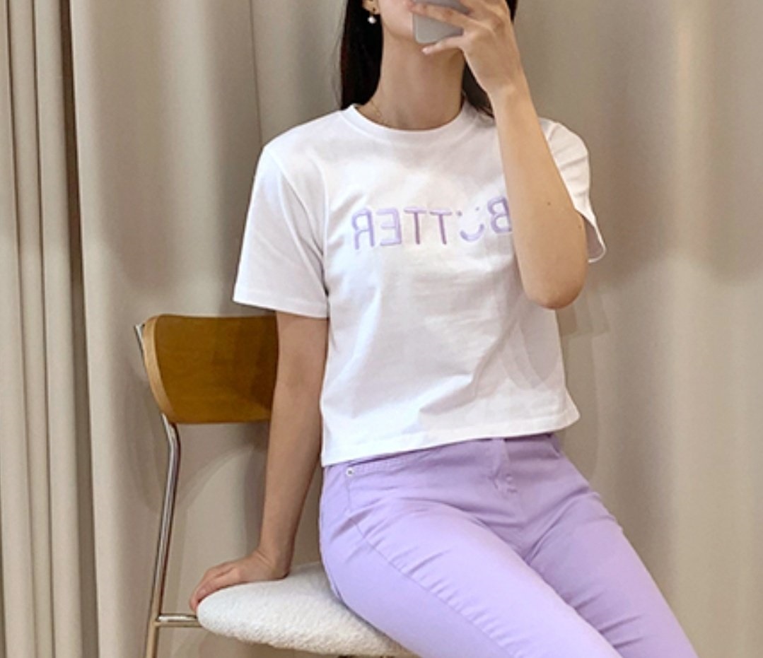 BUTTERスマイル刺繍クロップド半袖Tシャツ | 詳細画像9
