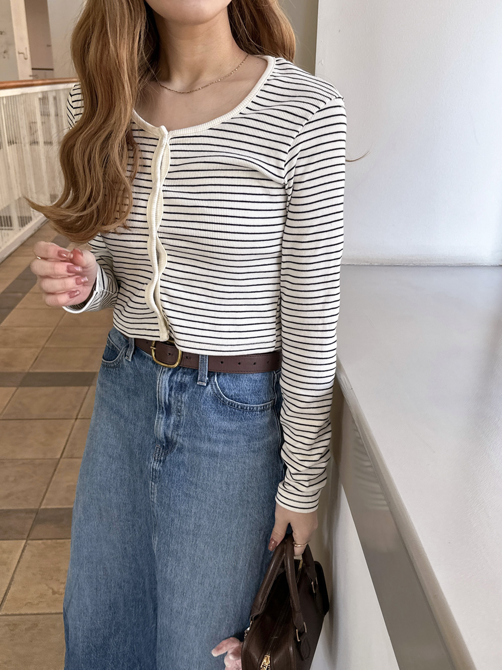 ボーダーリブカーディガン | 詳細画像4