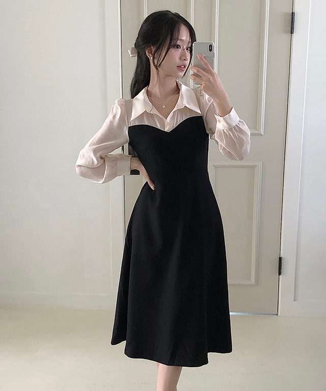 シフォンブラウスドッキングワンピース | レディースファッション通販