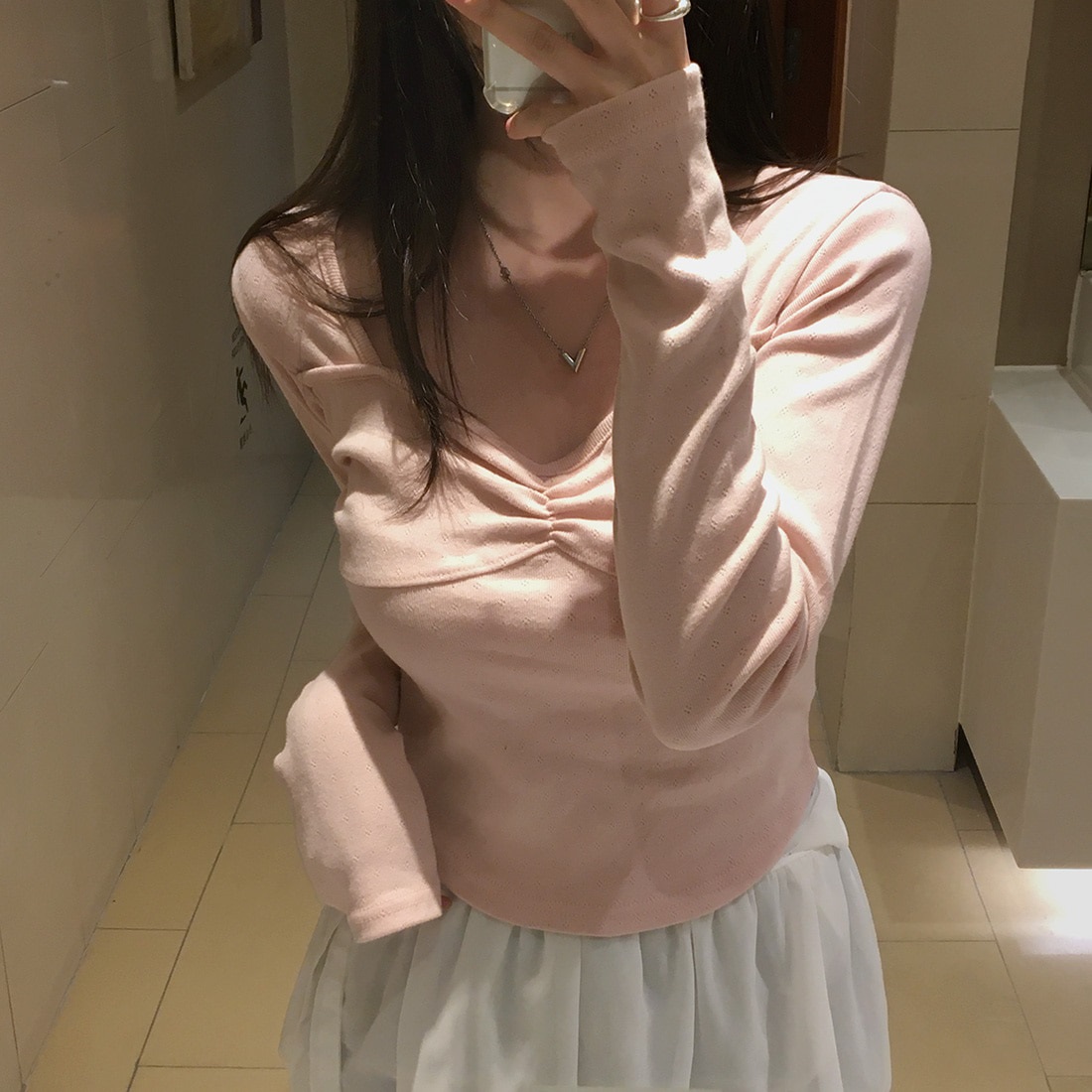 シフォンフレアレイヤードミニスカート | 詳細画像3