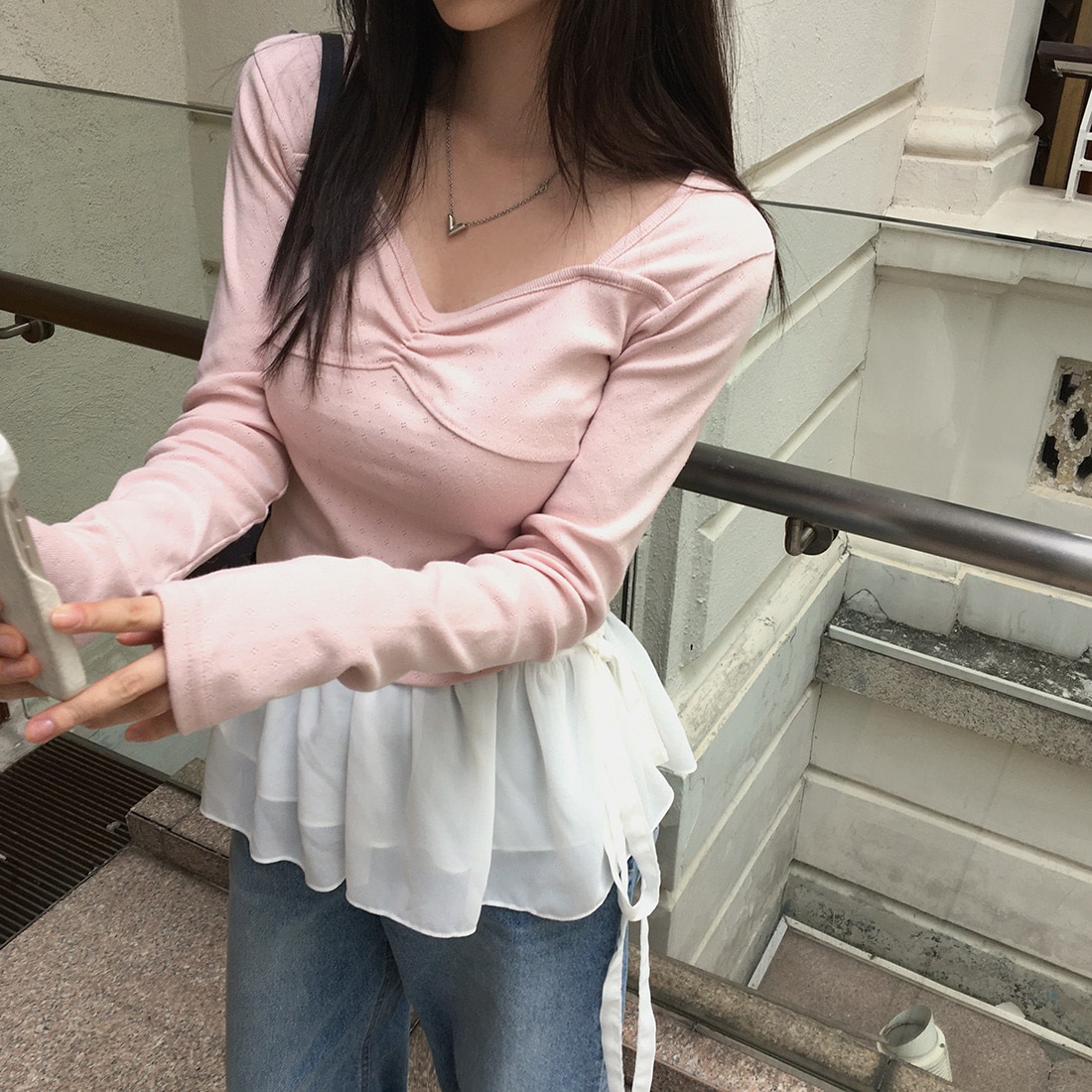 シフォンフレアレイヤードミニスカート | 詳細画像7