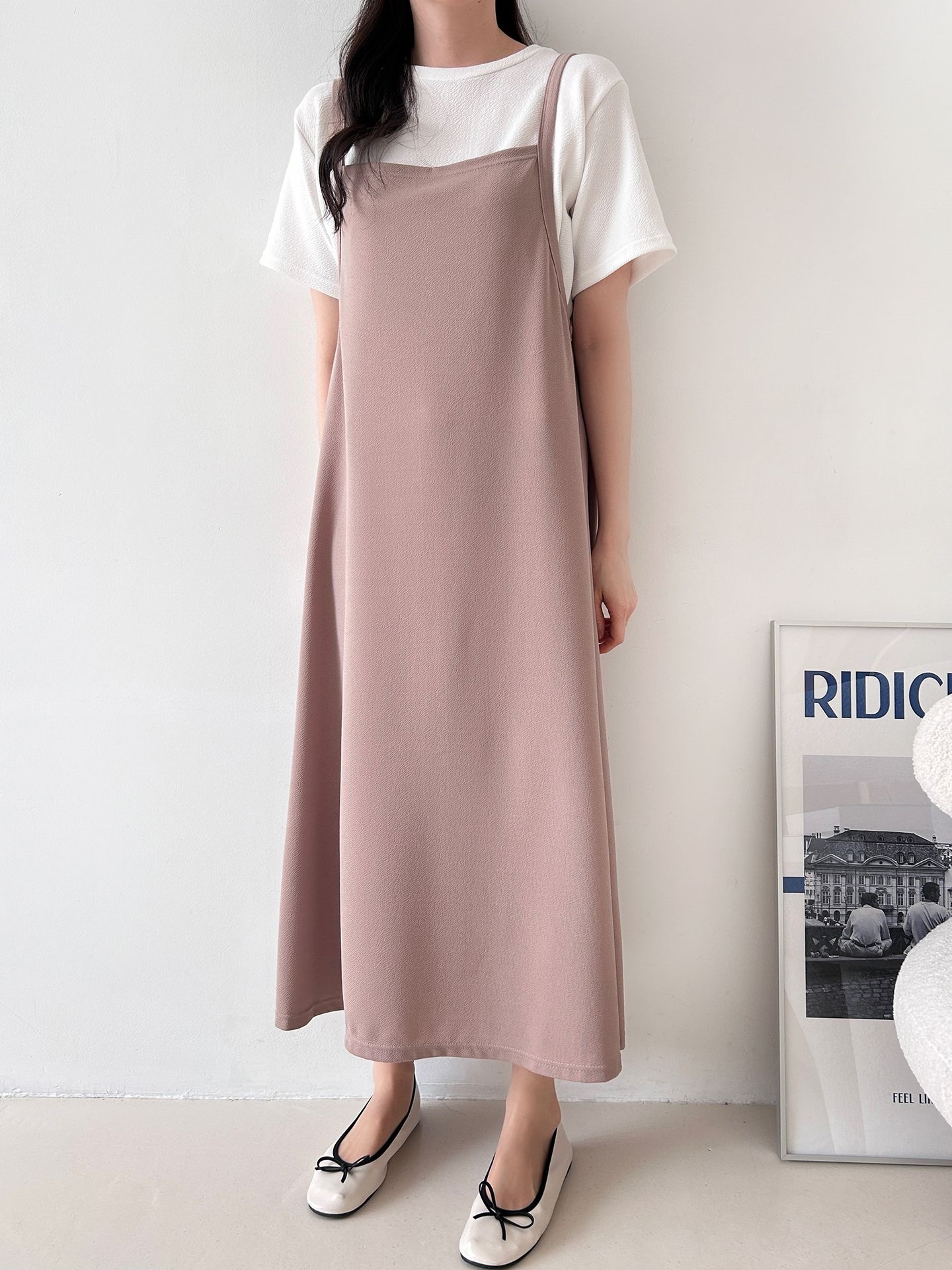 リンクル半袖Tシャツ&スクエアネックキャミワンピースSET | 詳細画像11
