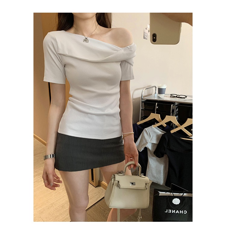 アシメツイストワンショル半袖Tシャツ | 詳細画像13