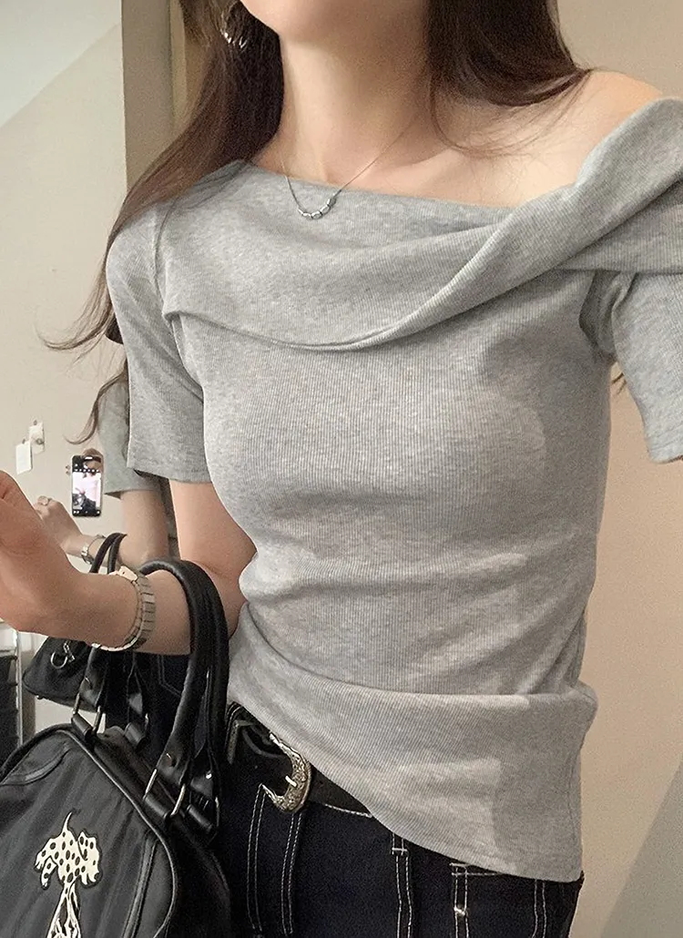 アシメツイストワンショル半袖Tシャツ | 詳細画像1