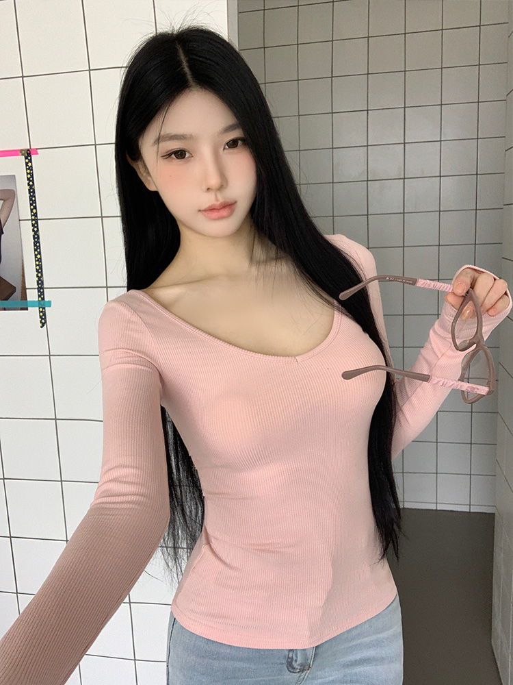 ワイドVネックスリムリブTシャツ | 詳細画像14