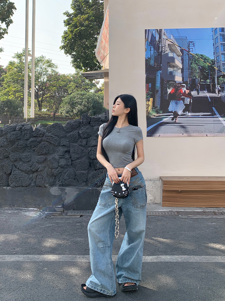 レース半袖クロップドスリムTシャツ | 詳細画像26