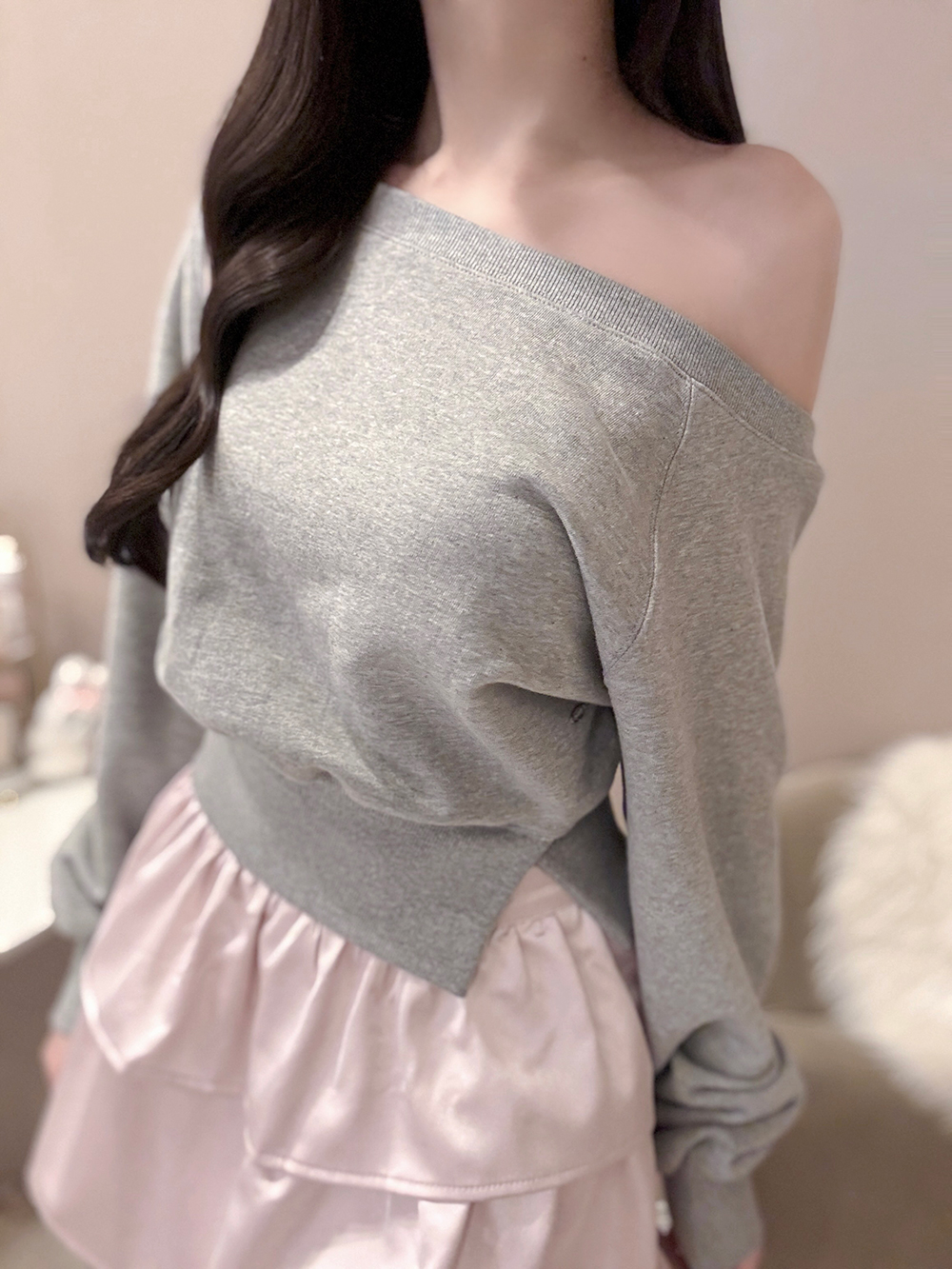 チャームスリットオフショルスウェット | 詳細画像5