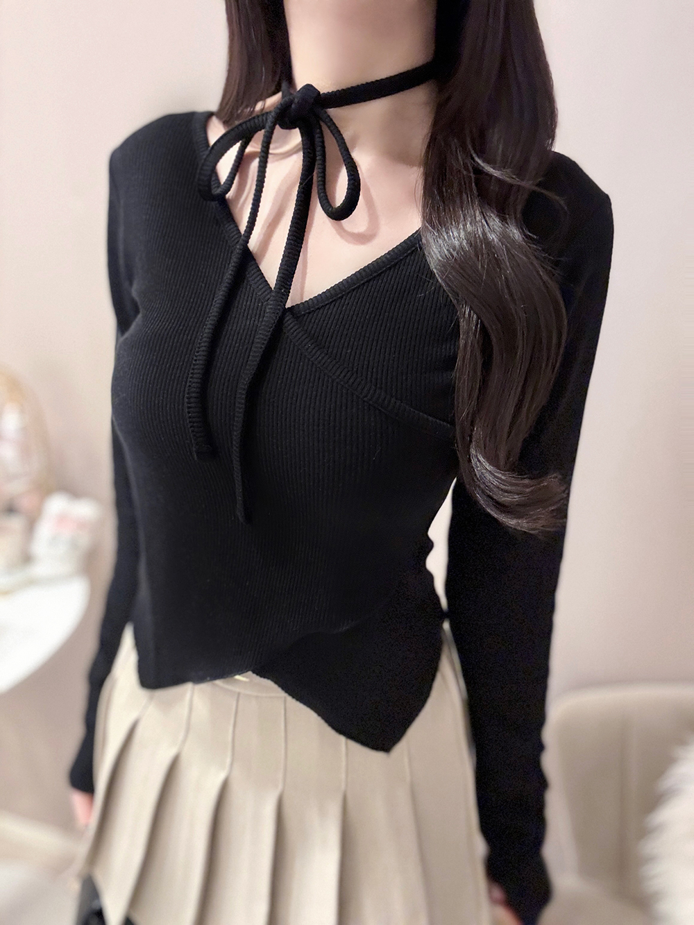 ストラップ付カシュクールTシャツ | 詳細画像4