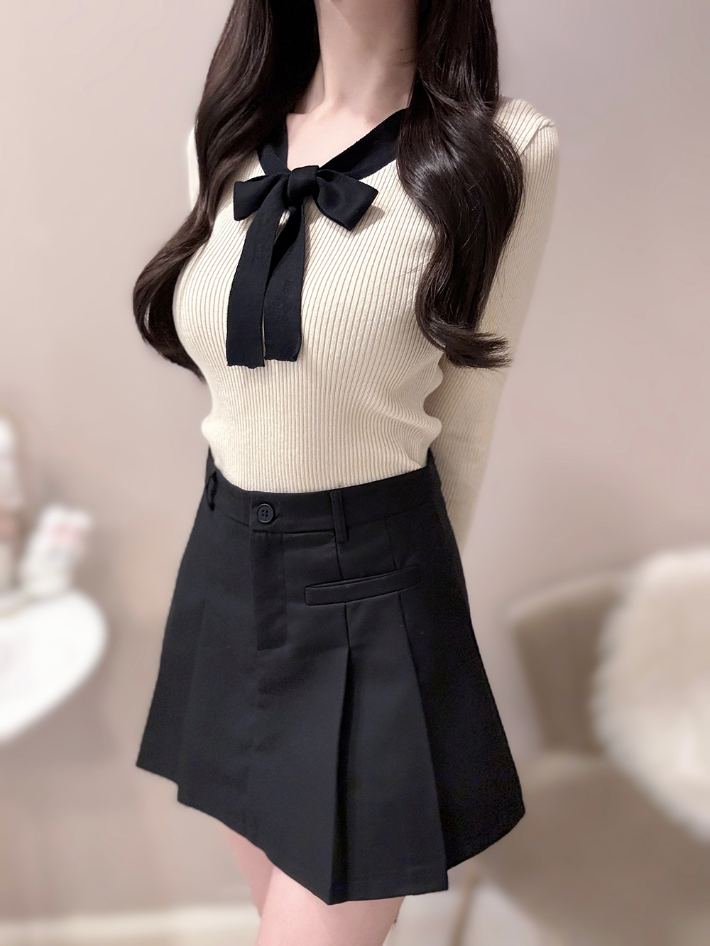 パンツ裏地プリーツミニスカート | 詳細画像6