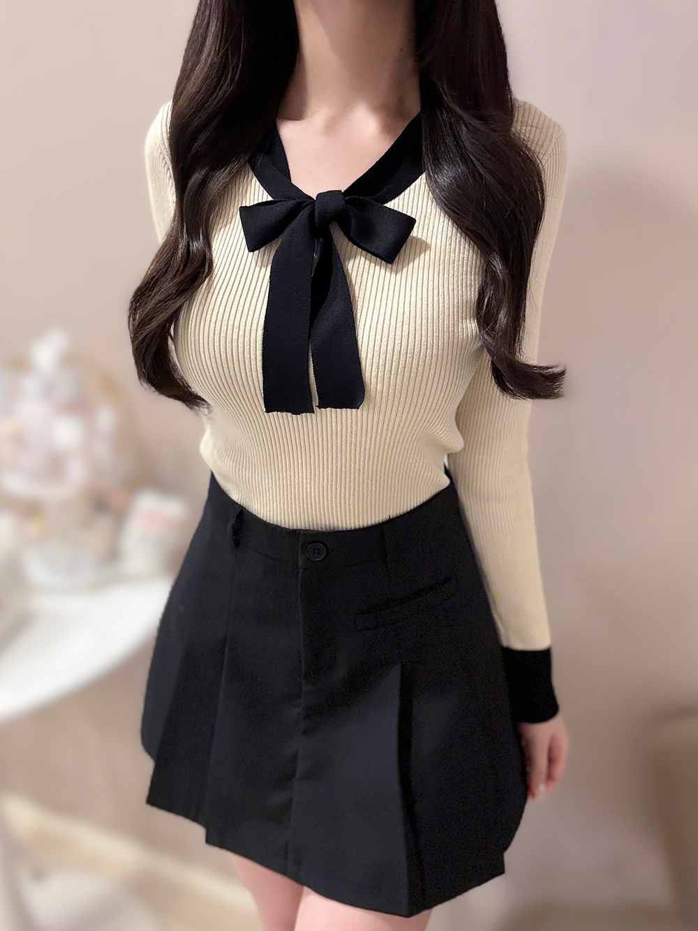 パンツ裏地プリーツミニスカート | 詳細画像8