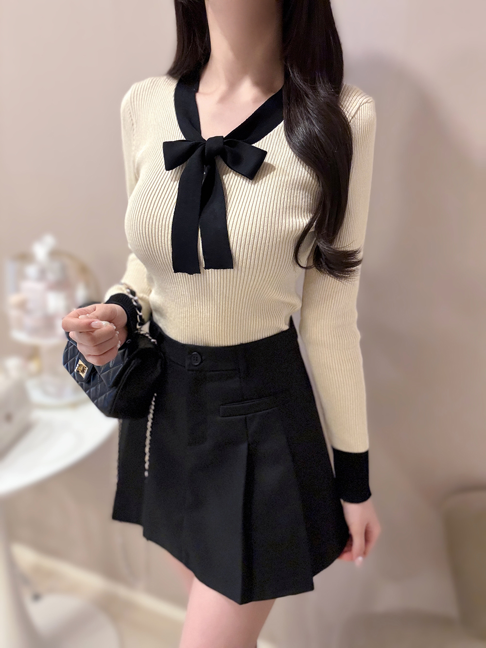 パンツ裏地プリーツミニスカート | 詳細画像9