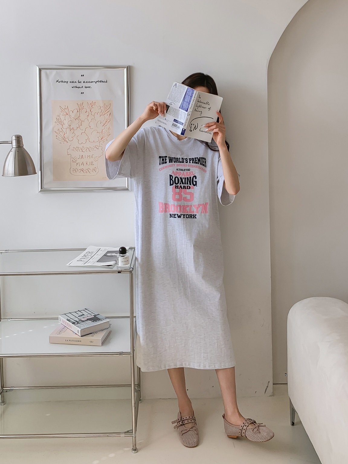 85プリントスリット半袖Tシャツワンピース | 詳細画像8