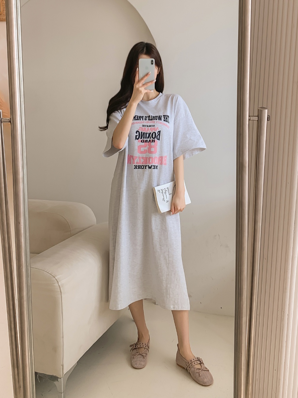 85プリントスリット半袖Tシャツワンピース | 詳細画像9