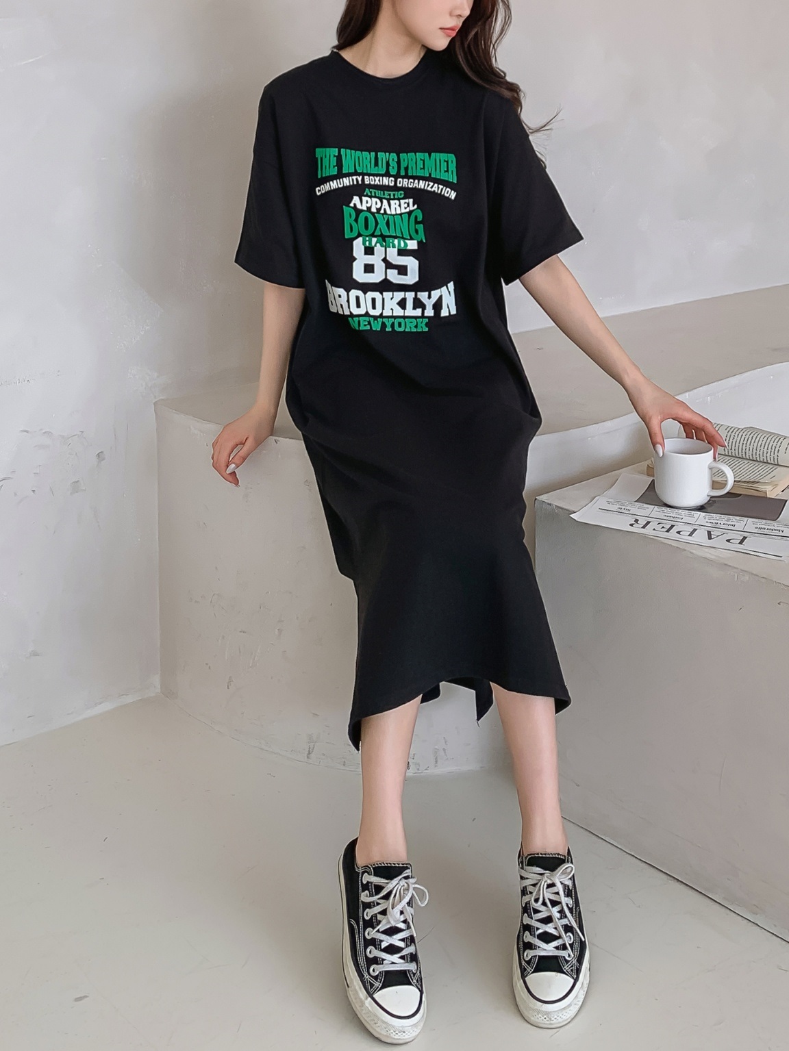 85プリントスリット半袖Tシャツワンピース | 詳細画像16