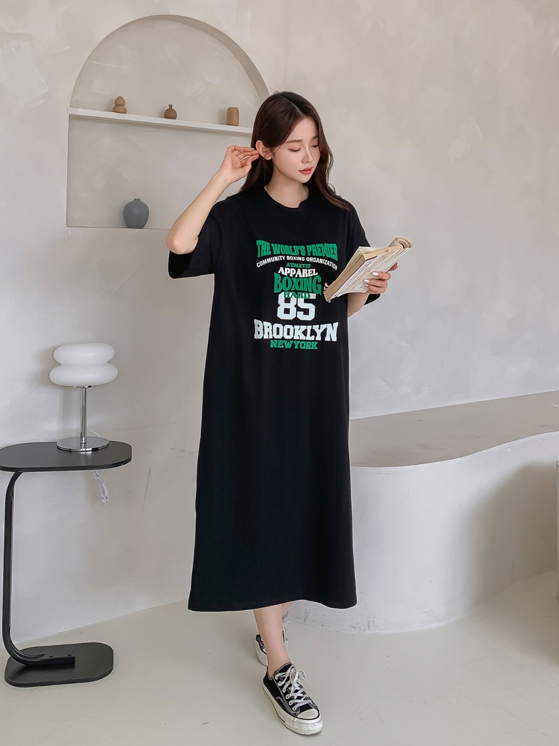 85プリントスリット半袖Tシャツワンピース | 詳細画像17