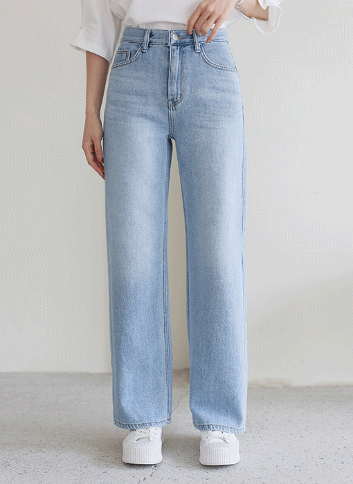 セミワイドブルーデニムパンツ | レディースファッション通販 - DHOLIC