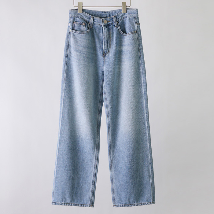 セミワイドブルーデニムパンツ | レディースファッション通販 - DHOLIC