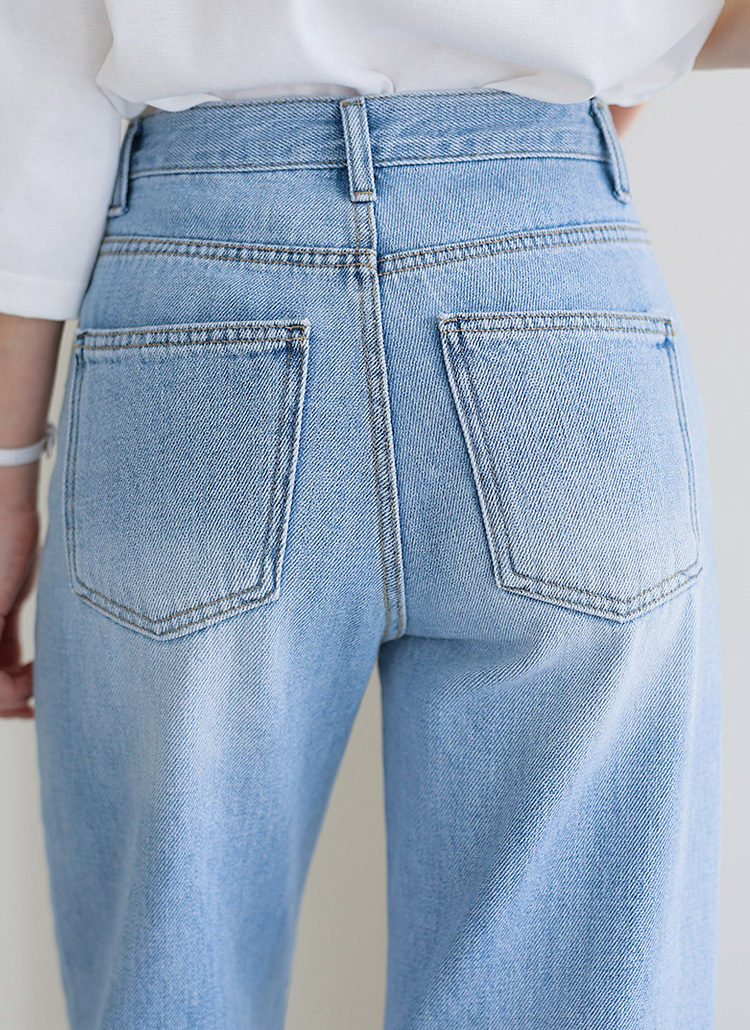 セミワイドブルーデニムパンツ | レディースファッション通販 - DHOLIC