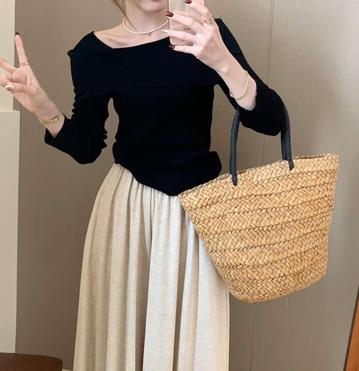 アシメオフショル風ニット | 詳細画像8