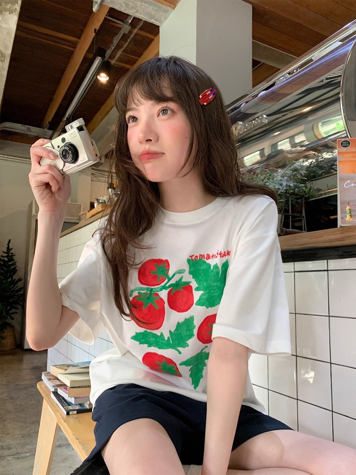 トマトプリントボクシー半袖Tシャツ | 詳細画像3
