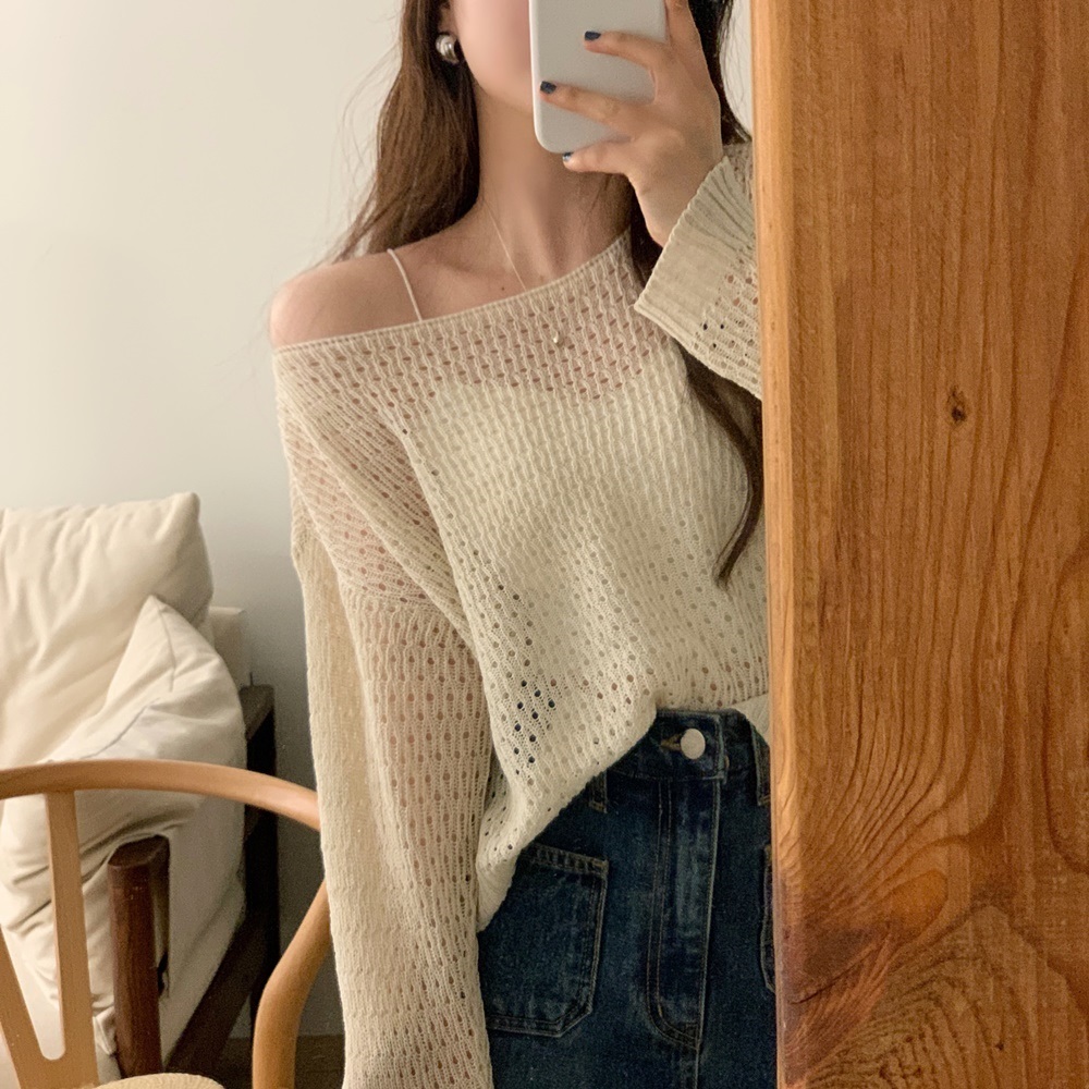 2WAYパンチングシアークロップドニット | 詳細画像7