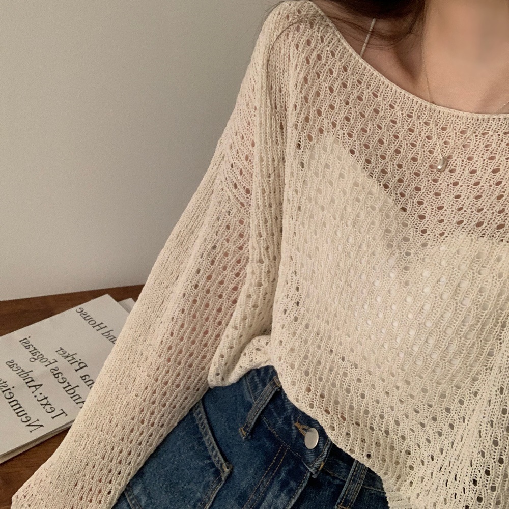 2WAYパンチングシアークロップドニット | 詳細画像9