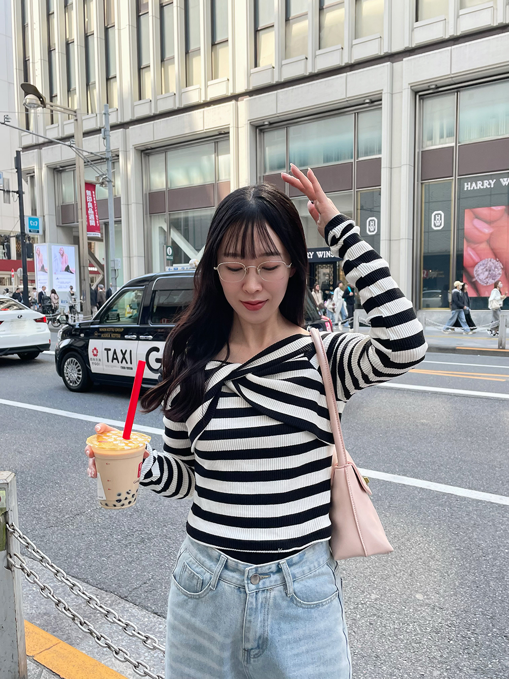 オフショルツイストボーダー長袖Tシャツ | 詳細画像8