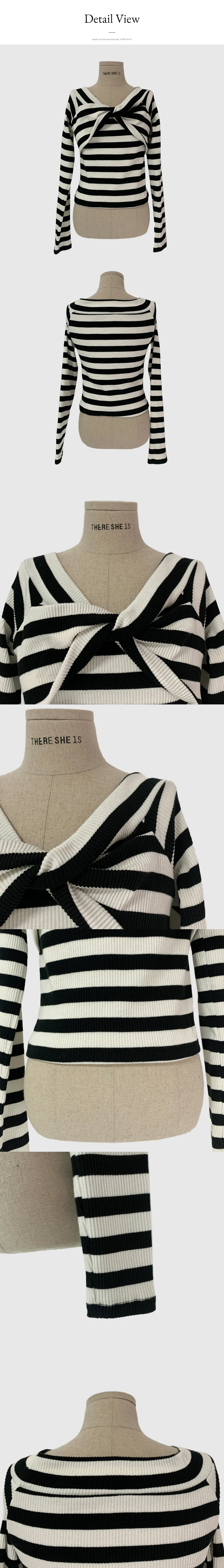 オフショルツイストボーダー長袖Tシャツ | 詳細画像15