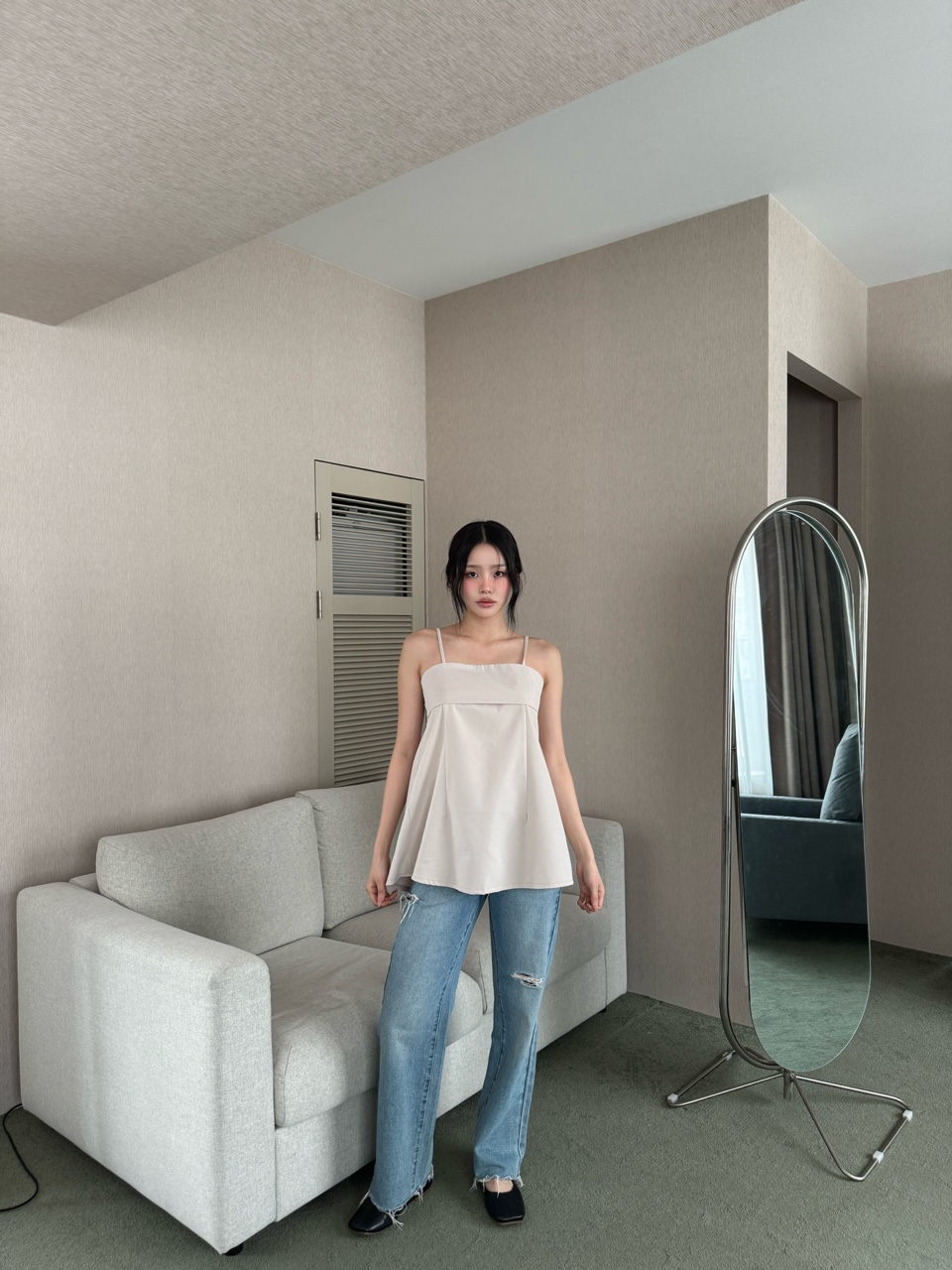 バックスリットAラインキャミブラウス | 詳細画像3