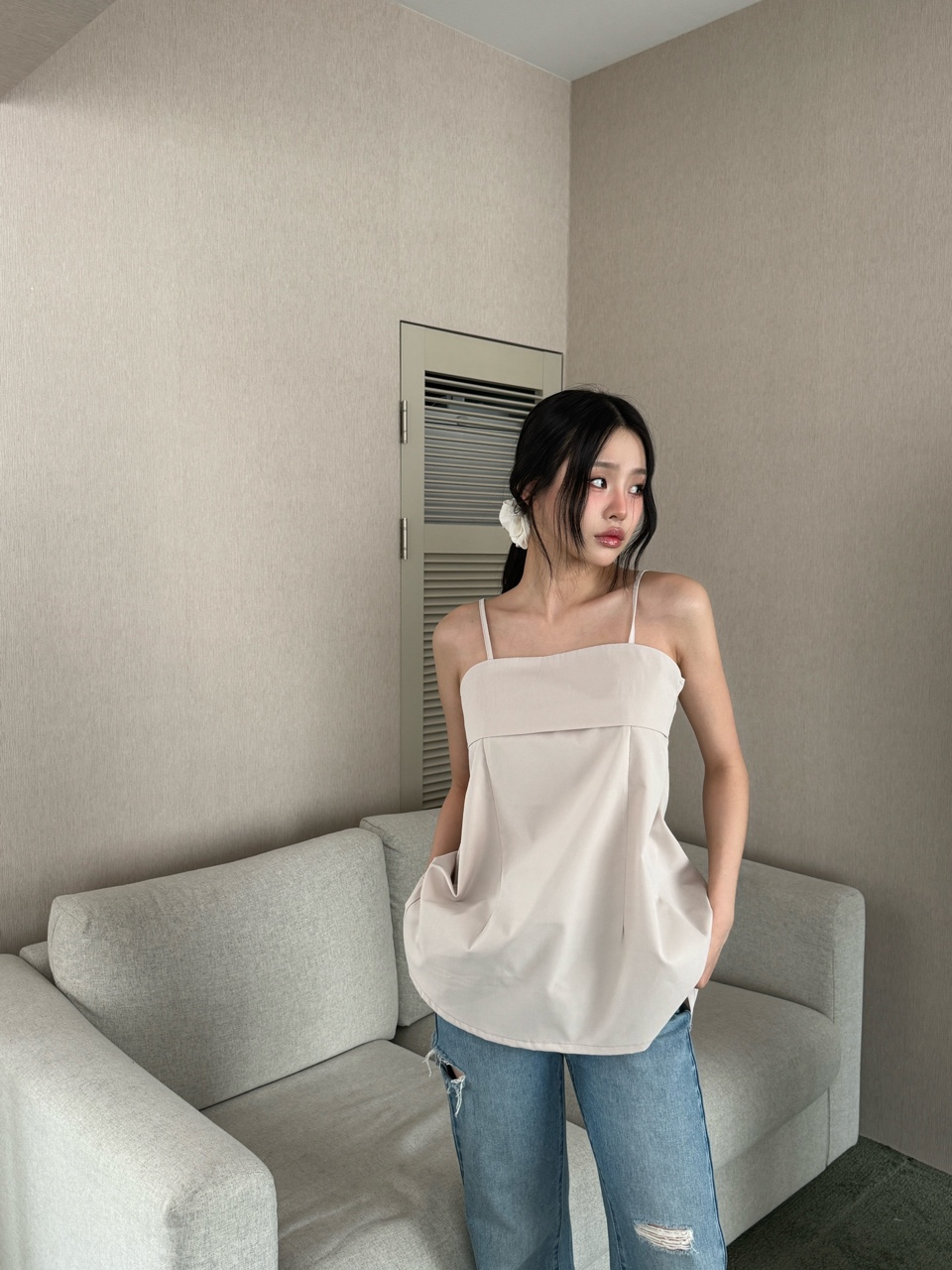 バックスリットAラインキャミブラウス | 詳細画像6