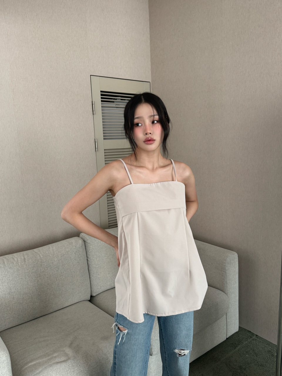 バックスリットAラインキャミブラウス | 詳細画像7